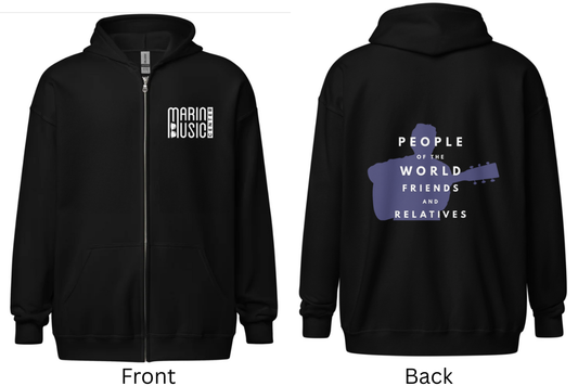 Zip Hoodie Marin Music Unisex Heavy Blend
